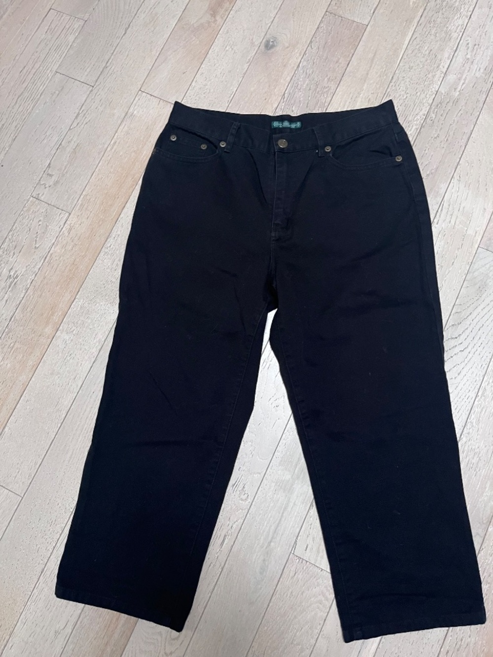 Lauren  Jeans Co. Ralph Lauren Black Lightweight Jeans Capri Pants Size 6 100% C